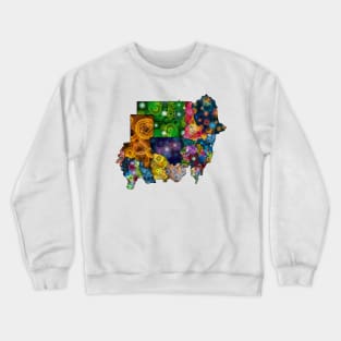 Spirograph Patterned Sudan States Map Crewneck Sweatshirt